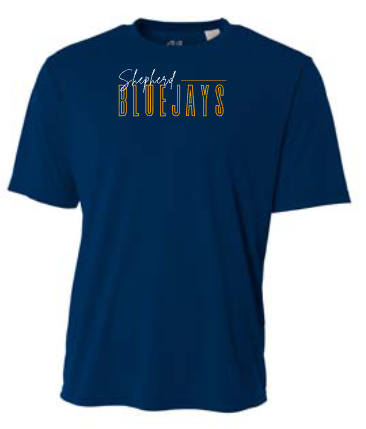 Shepherd Football Spirit Gear - 2025 - Adult Performance Tee - A4 Cooling Performance Crew Tee - 4oz