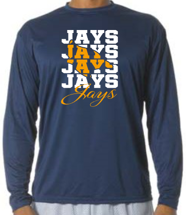 Shepherd Football Spirit Gear - 2025 - Adult Performance Long Sleeve Tee - A4 Cooling Performance Long Sleeve Crew Tee - 4oz