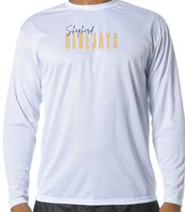 Shepherd Football Spirit Gear - 2025 - Adult Performance Long Sleeve Tee - A4 Cooling Performance Long Sleeve Crew Tee - 4oz