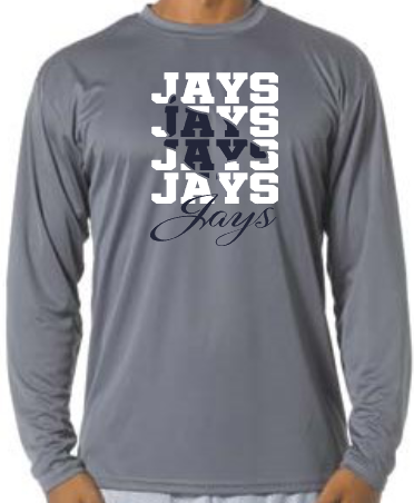 Shepherd Football Spirit Gear - 2025 - Adult Performance Long Sleeve Tee - A4 Cooling Performance Long Sleeve Crew Tee - 4oz