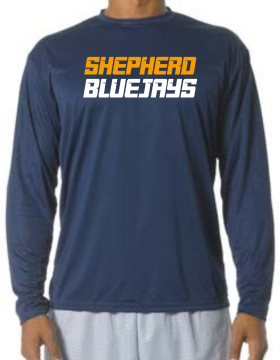 Shepherd Football Spirit Gear - 2024 - Youth Performance Long Sleeve Tee - A4 Youth Cooling Performance Long Sleeve Crew Tee - 4oz