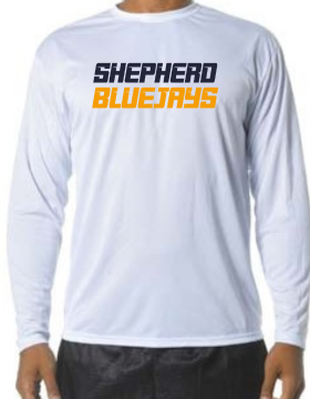 Shepherd Football Spirit Gear - 2024 - Youth Performance Long Sleeve Tee - A4 Youth Cooling Performance Long Sleeve Crew Tee - 4oz