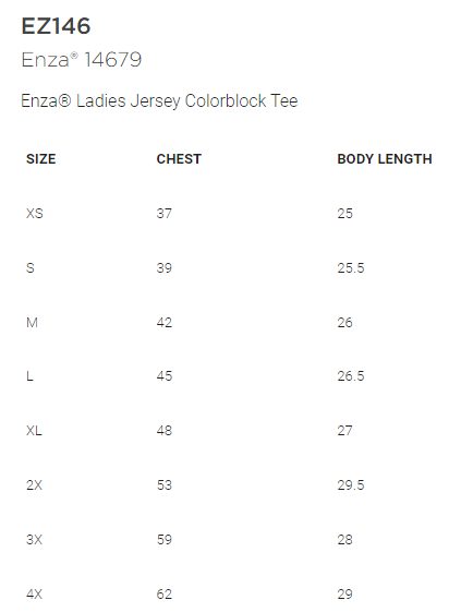 Shepherd Football Spirit Gear - 2023 - Ladies Tee - Enza Ladies Jersey Colorblock Tee - 4.5oz