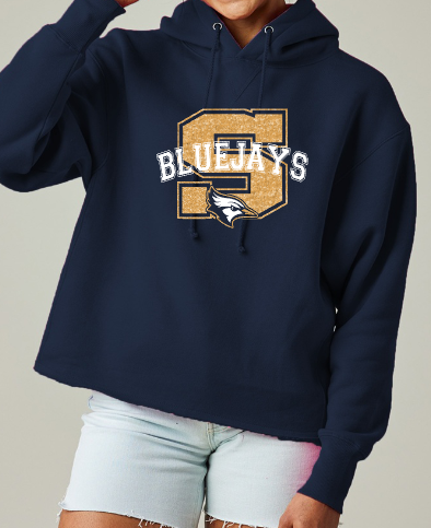 Shepherd Football Spirit Gear GLITTER - 2025 - Ladies Hooded Sweatshirt - Enza Ladies Heavyweight Boxy Pullover Hood