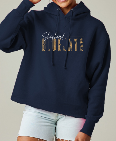 Shepherd Football Spirit Gear GLITTER - 2025 - Ladies Hooded Sweatshirt - Enza Ladies Heavyweight Boxy Pullover Hood
