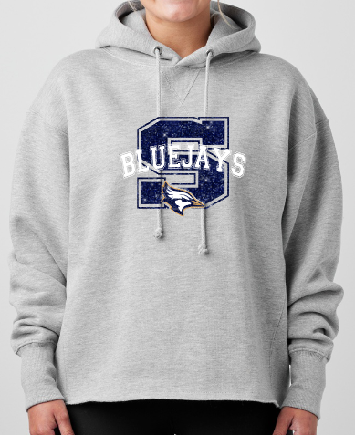 Shepherd Football Spirit Gear GLITTER - 2025 - Ladies Hooded Sweatshirt - Enza Ladies Heavyweight Boxy Pullover Hood