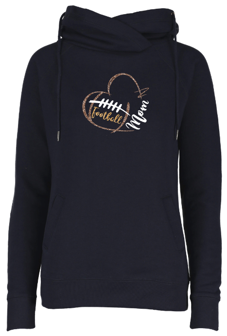 Shepherd Football Mom Gear - 2025 - Ladies Hooded Sweatshirt - Enza Ladies Classic Fleece Funnel Neck Pullover Hood - 9oz