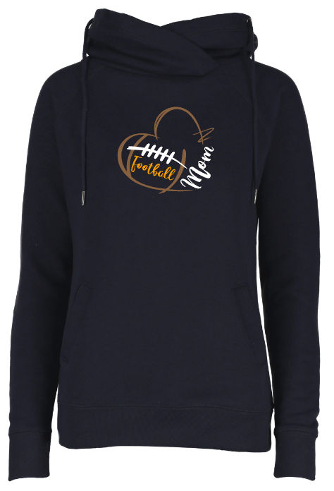 Shepherd Football Mom Gear - 2025 - Ladies Hooded Sweatshirt - Enza Ladies Classic Fleece Funnel Neck Pullover Hood - 9oz