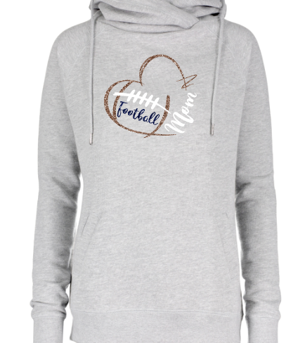 Shepherd Football Mom Gear - 2025 - Ladies Hooded Sweatshirt - Enza Ladies Classic Fleece Funnel Neck Pullover Hood - 9oz