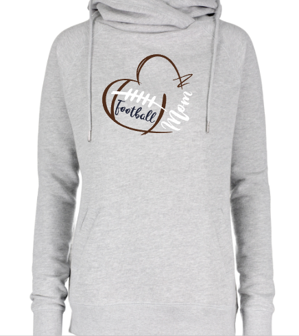Shepherd Football Mom Gear - 2025 - Ladies Hooded Sweatshirt - Enza Ladies Classic Fleece Funnel Neck Pullover Hood - 9oz