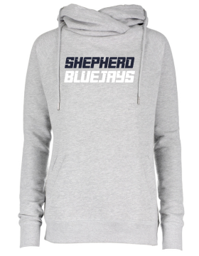 Shepherd Football Spirit Gear - 2024 - Ladies Hooded Sweatshirt - Enza Ladies Classic Fleece Funnel Neck Pullover Hood - 9oz