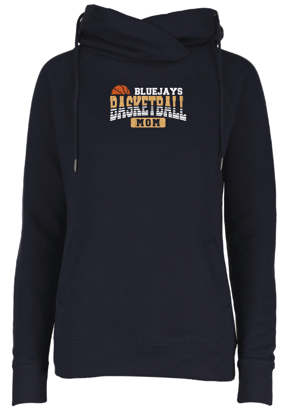 Shepherd Basketball Gear - 2024 - Ladies Hooded Sweatshirt - Enza Ladies Classic Fleece Funnel Neck Pullover Hood - 9oz