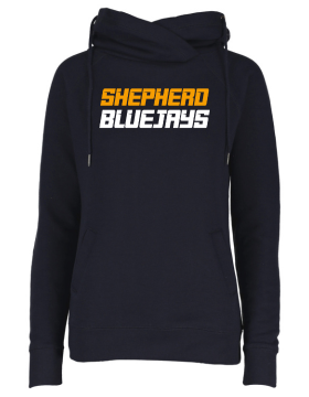 Shepherd Football Spirit Gear - 2024 - Ladies Hooded Sweatshirt - Enza Ladies Classic Fleece Funnel Neck Pullover Hood - 9oz