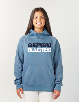 Shepherd Football Spirit Gear - 2024 - Ladies Hooded Sweatshirt - Enza Ladies Scuba Neck Pullover Hood - 9oz