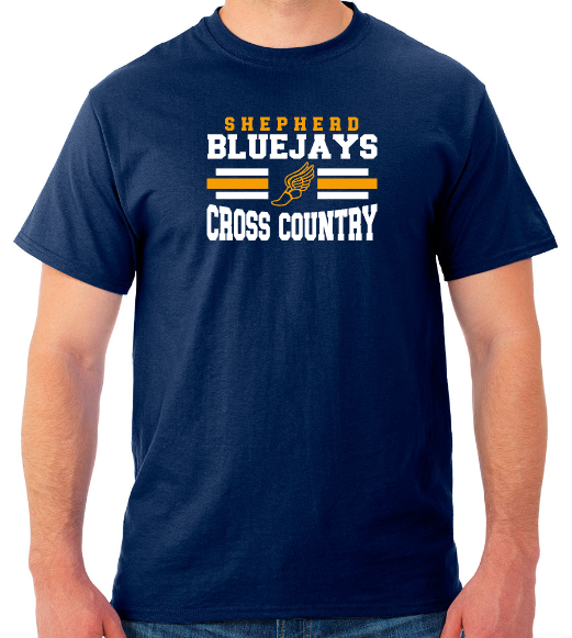 Shepherd Bluejays Cross Country - Adult T-Shirt