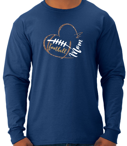 Shepherd Football Mom Gear - 2025 - Adult Unisex Long Sleeve Tee - Jerzees Dri-Power Unisex Long Sleeve T-Shirt - 5.4oz