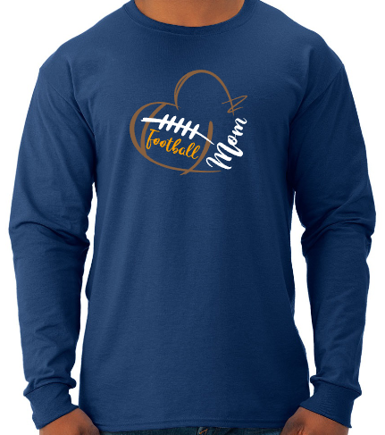 Shepherd Football Mom Gear - 2025 - Adult Unisex Long Sleeve Tee - Jerzees Dri-Power Unisex Long Sleeve T-Shirt - 5.4oz