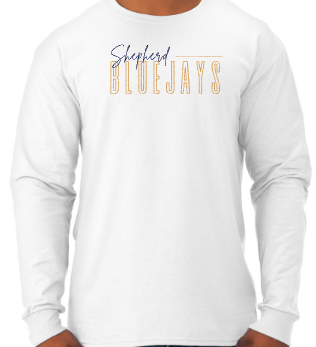 Shepherd Football Spirit Gear GLITTER - 2025 - Adult Unisex Long Sleeve Tee - Jerzees Dri-Power Unisex Long Sleeve T-Shirt - 5.4oz