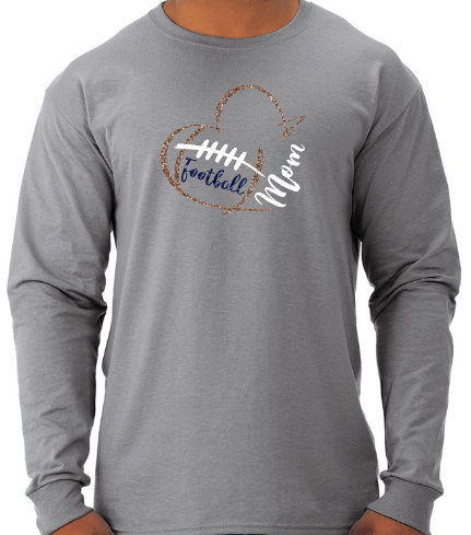 Shepherd Football Mom Gear - 2025 - Adult Unisex Long Sleeve Tee - Jerzees Dri-Power Unisex Long Sleeve T-Shirt - 5.4oz