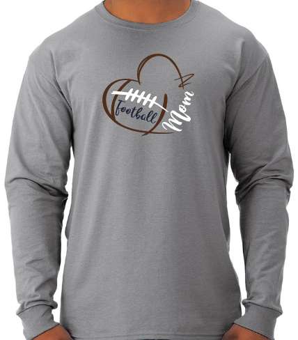 Shepherd Football Mom Gear - 2025 - Adult Unisex Long Sleeve Tee - Jerzees Dri-Power Unisex Long Sleeve T-Shirt - 5.4oz