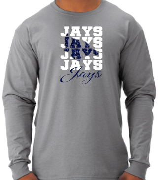 Shepherd Football Spirit Gear GLITTER - 2025 - Adult Unisex Long Sleeve Tee - Jerzees Dri-Power Unisex Long Sleeve T-Shirt - 5.4oz