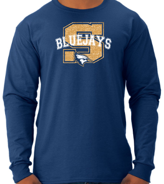 Shepherd Football Spirit Gear GLITTER - 2025 - Adult Unisex Long Sleeve Tee - Jerzees Dri-Power Unisex Long Sleeve T-Shirt - 5.4oz