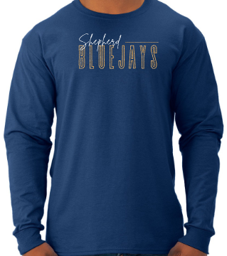 Shepherd Football Spirit Gear GLITTER - 2025 - Adult Unisex Long Sleeve Tee - Jerzees Dri-Power Unisex Long Sleeve T-Shirt - 5.4oz