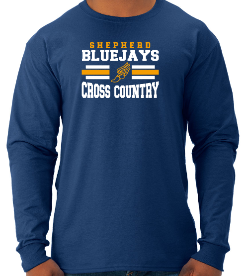 Shepherd Bluejays Cross Country - Adult Unisex Long Sleeve Tee