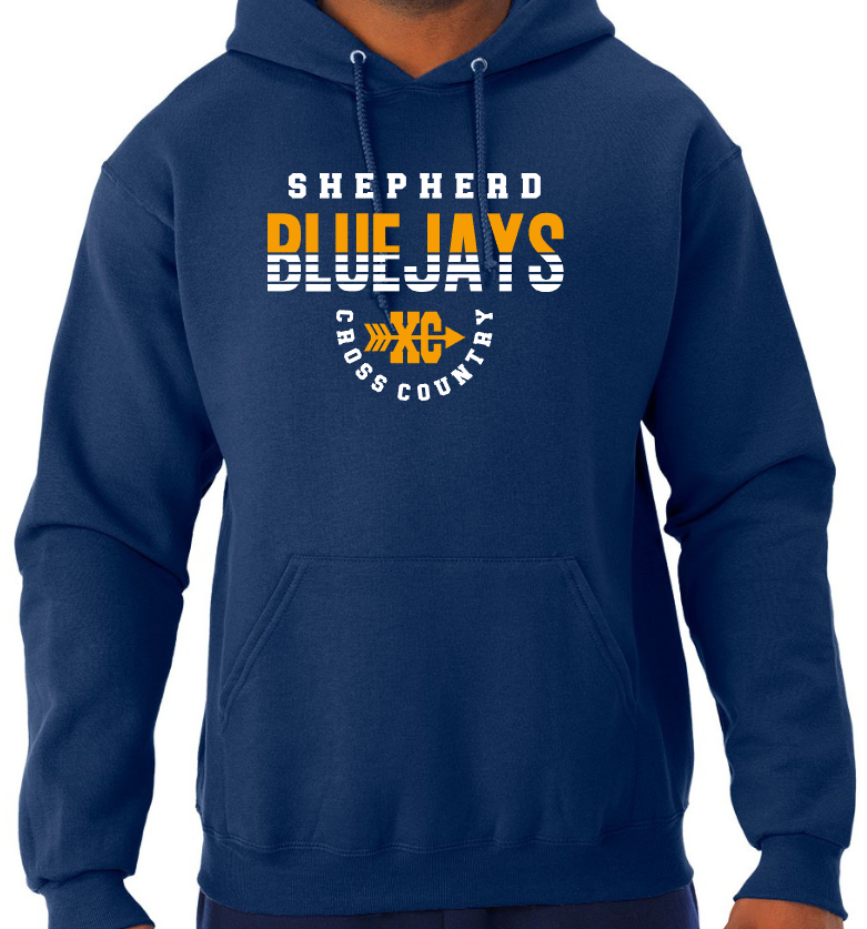 Shepherd Bluejays Cross Country - Adult Hooded Sweatshirt
