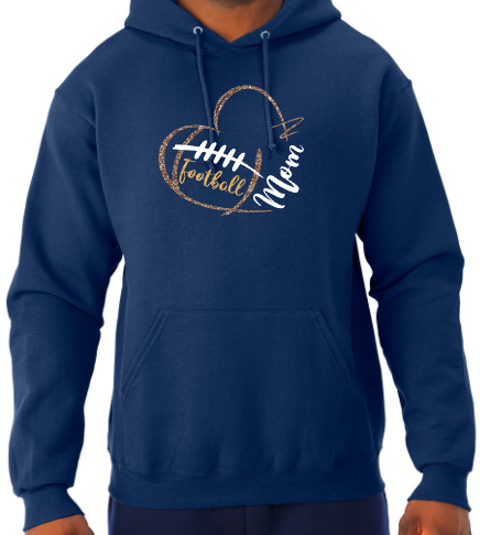 Shepherd Football Mom Gear - 2025 - Adult Unisex Hooded Sweatshirt - Jerzees NuBlend Unisex Hooded Sweatshirt - 8oz