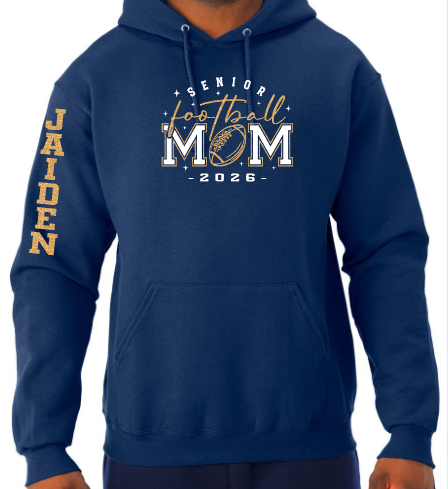 Shepherd Football Senior Mom Gear - 2025 - Adult Unisex Hooded Sweatshirt - Jerzees NuBlend Unisex Hooded Sweatshirt - 8oz