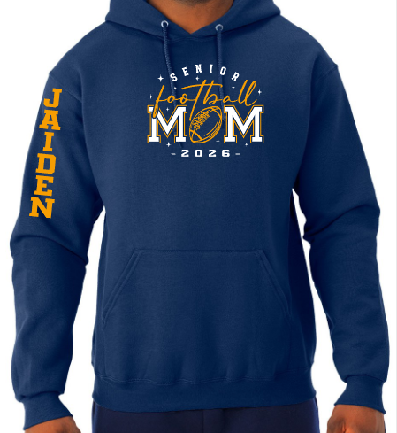 Shepherd Football Senior Mom Gear - 2025 - Adult Unisex Hooded Sweatshirt - Jerzees NuBlend Unisex Hooded Sweatshirt - 8oz
