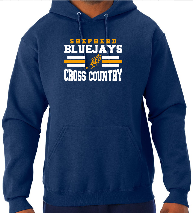 Shepherd Bluejays Cross Country - Adult Hooded Sweatshirt