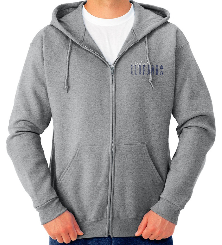 Shepherd Football Spirit Gear - 2025 - Unisex Full-Zip Hooded Sweatshirt - Jerzees NuBlend Unisex Full-Zip Hooded Sweatshirt - 8oz
