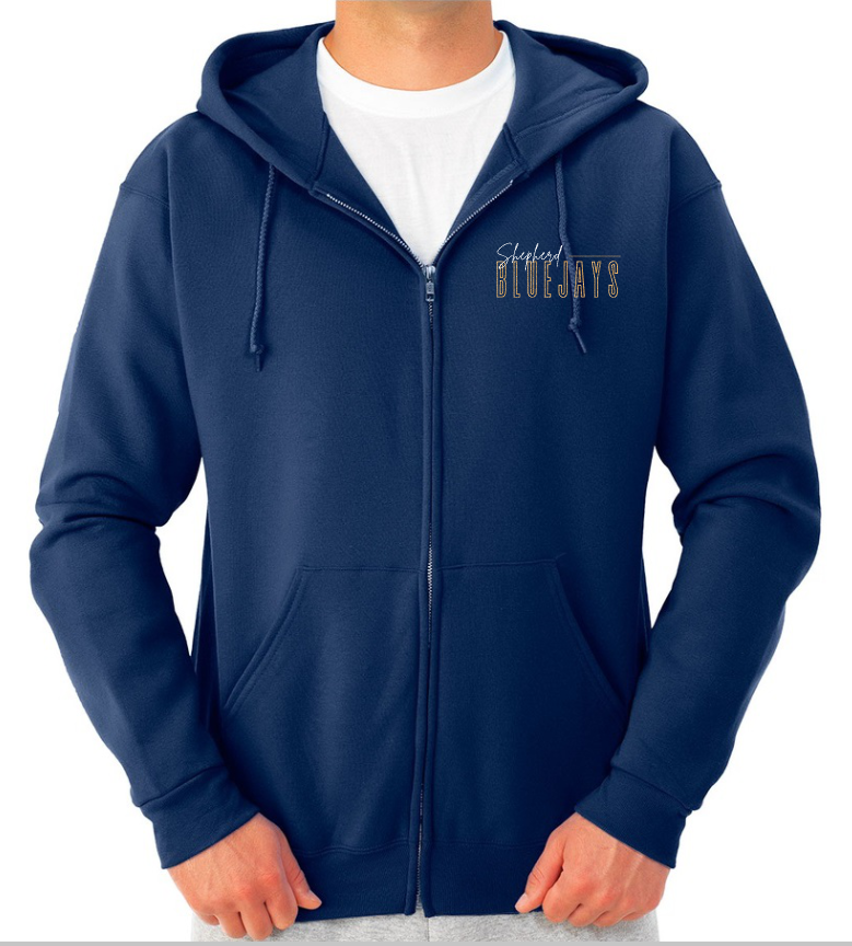 Shepherd Football Spirit Gear - 2025 - Unisex Full-Zip Hooded Sweatshirt - Jerzees NuBlend Unisex Full-Zip Hooded Sweatshirt - 8oz