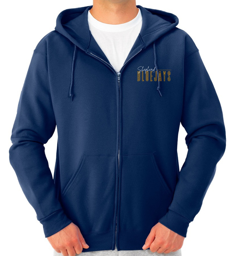 Shepherd Football Spirit Gear - 2025 - Unisex Full-Zip Hooded Sweatshirt - Jerzees NuBlend Unisex Full-Zip Hooded Sweatshirt - 8oz