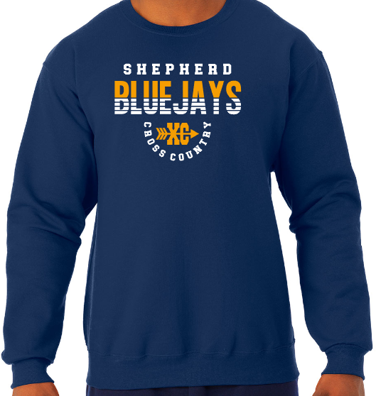 Shepherd Bluejays Cross Country - Adult Crew Sweatshirt