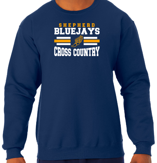 Shepherd Bluejays Cross Country - Adult Crew Sweatshirt