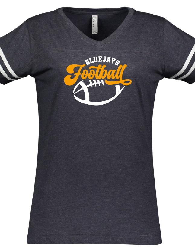 Shepherd Football Gear - 2023 - Ladies Tee - LAT Apparel Ladies' V-Neck Football Tee - 4.5oz
