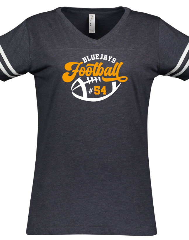 Shepherd Football Gear - 2023 - Ladies Tee - LAT Apparel Ladies' V-Neck Football Tee - 4.5oz