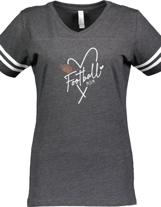 Shepherd Football Family Gear - 2023 - Ladies Tee - LAT Apparel Ladies' V-Neck Football Tee - 4.5oz