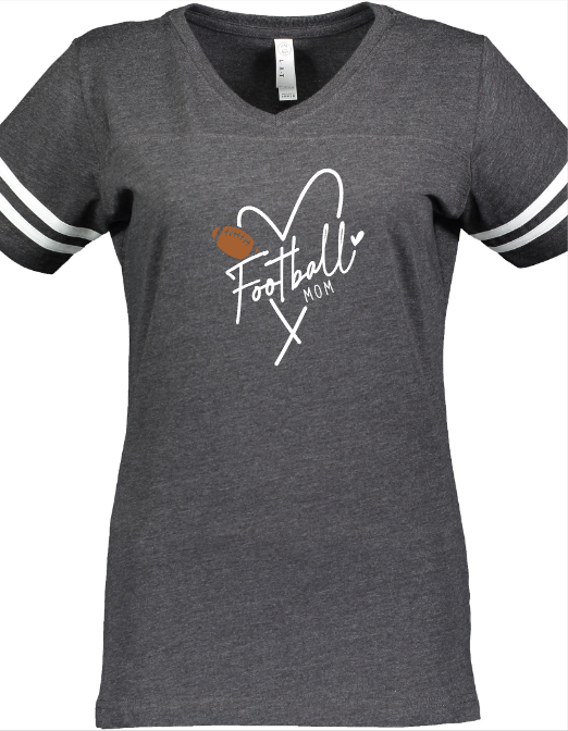 Shepherd Football Family Gear - 2023 - Ladies Tee - LAT Apparel Ladies' V-Neck Football Tee - 4.5oz