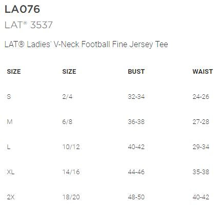 Shepherd Football Gear - 2023 - Ladies Tee - LAT Apparel Ladies' V-Neck Football Tee - 4.5oz