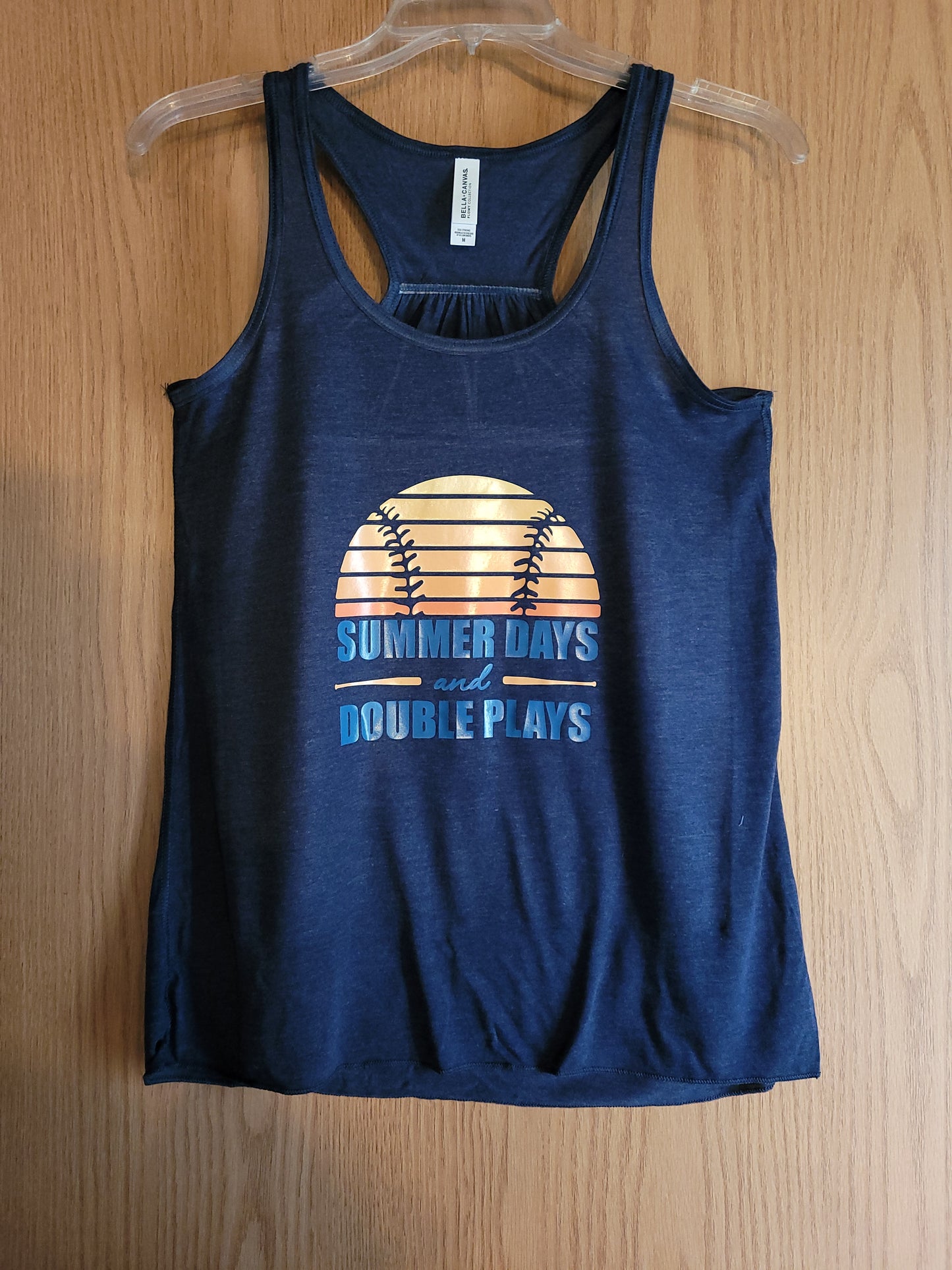 Women's Flowy Racerback Tank - Shepherd Summer Ball - Summer Days and Double Plays (Baseball)