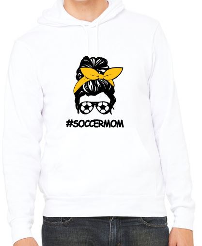 #SoccerMom - Adult Fleece Pullover Hoodie - Bella Canvas Unisex Sponge Fleece Pullover Hoodie