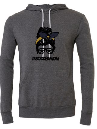 #SoccerMom - Adult Fleece Pullover Hoodie - Bella Canvas Unisex Sponge Fleece Pullover Hoodie