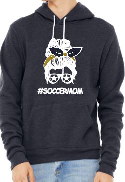 #SoccerMom - Adult Fleece Pullover Hoodie - Bella Canvas Unisex Sponge Fleece Pullover Hoodie