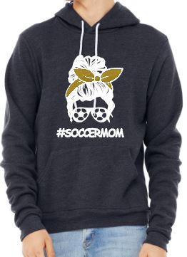 #SoccerMom - Adult Fleece Pullover Hoodie - Bella Canvas Unisex Sponge Fleece Pullover Hoodie