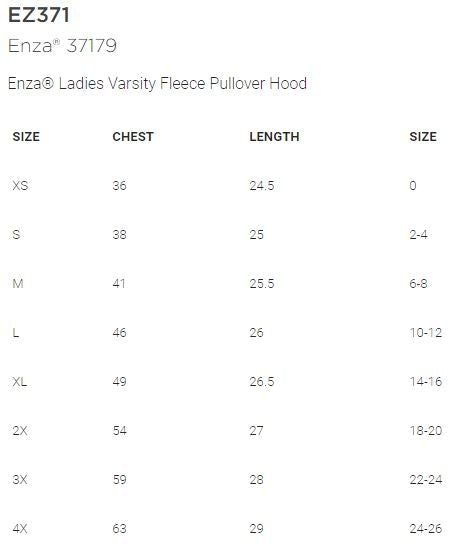 Patriots Hockey - Ladies Hoodie - Enza Ladies Varsity Fleece Hoodie