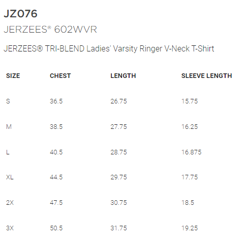 Shepherd Football Gear - 2022 - Ladies Varsity V-Neck T-Shirt - Jerzees Tri-Blend Ladies Varsity Ringer V-Neck T-Shirt - 4.5 oz